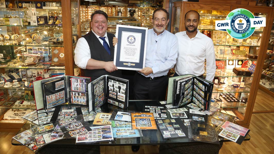 Billy Karam largest collection of stamps featuring automobiles