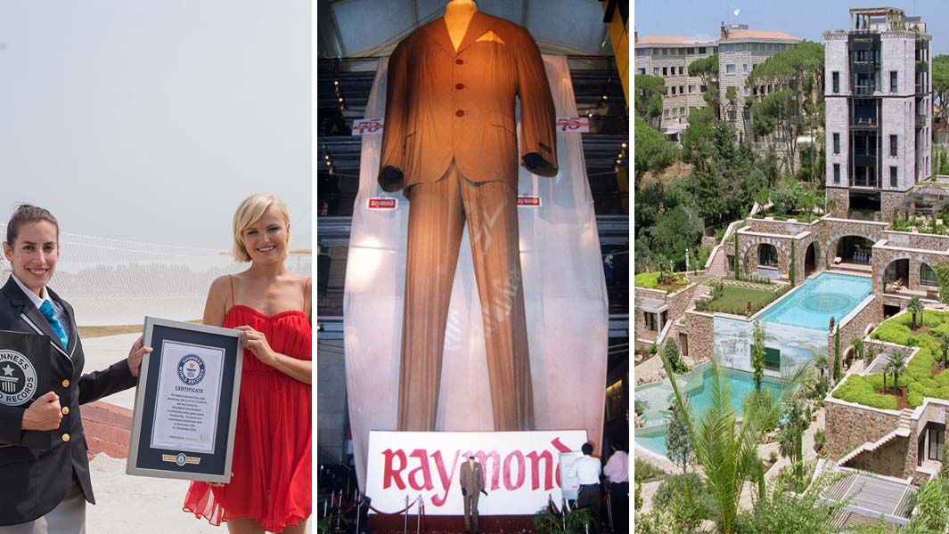 Collage images featuring the largest stuff in the world