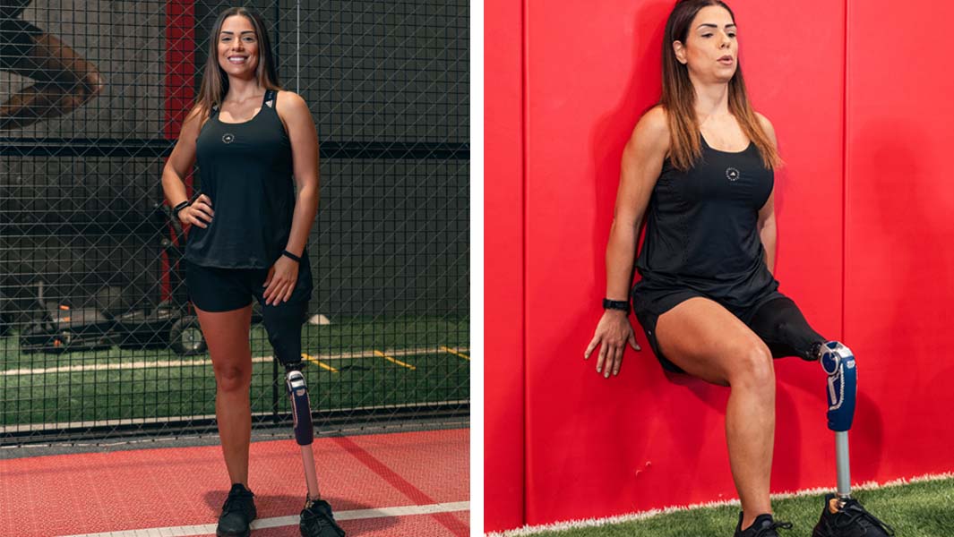 Darine Barbar while attempting longest Samsons chair static wall sit