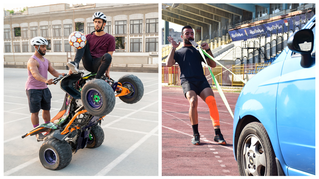 Split images from record attempts in the Middle East to celebrate GWR Day