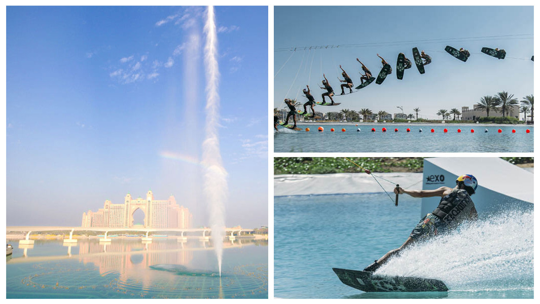 Split images of record-breaking achievements in UAE