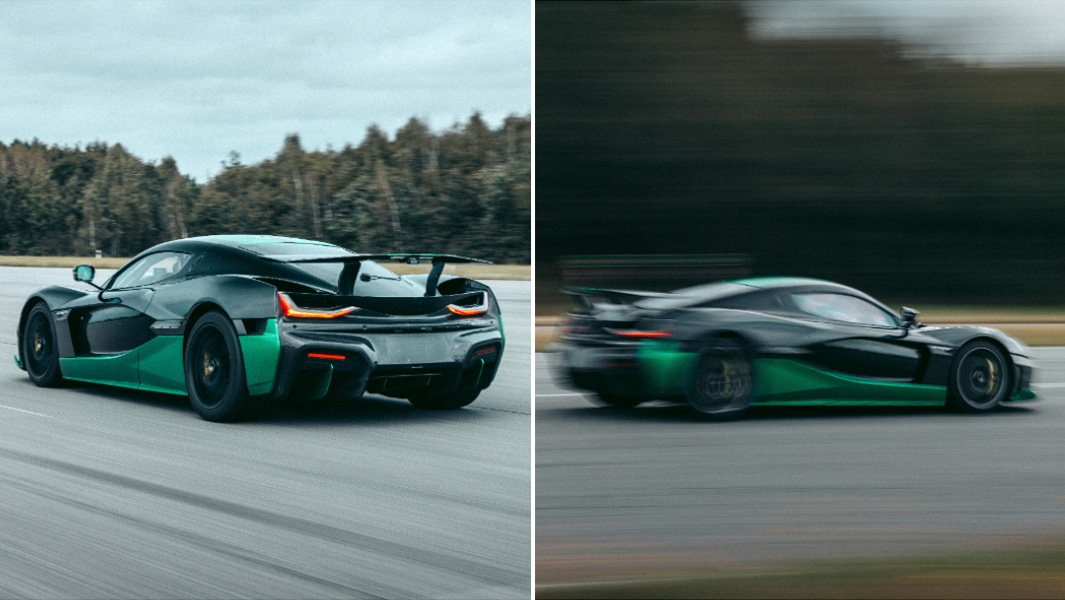 split image of Rimac Nevera