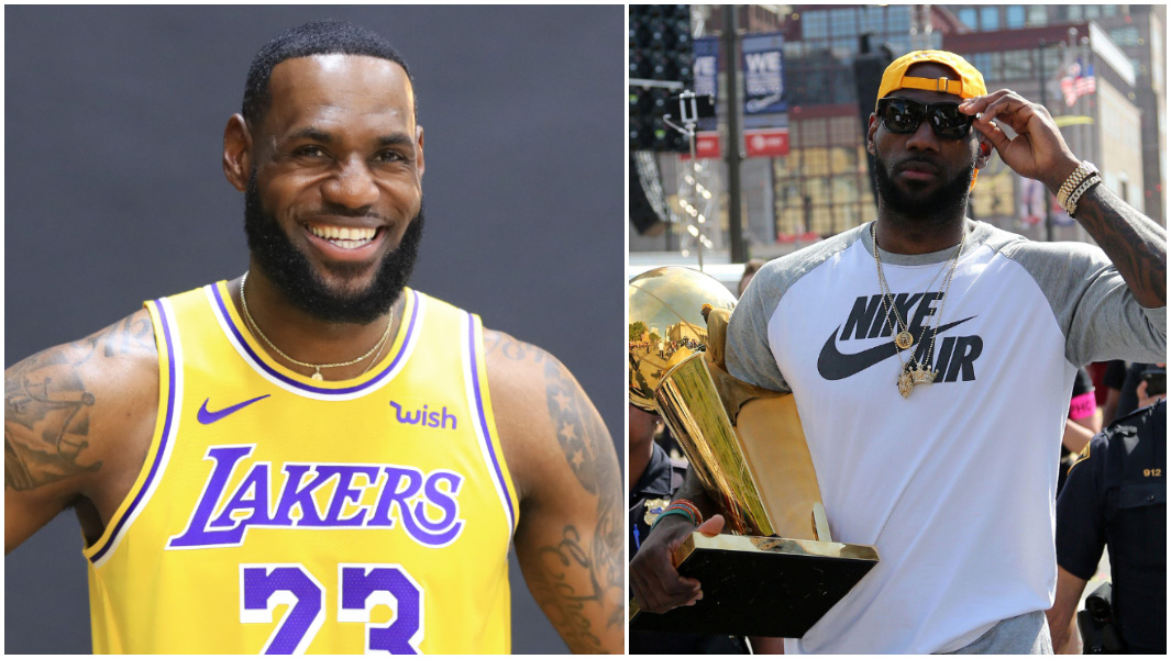 split image of Lebron James