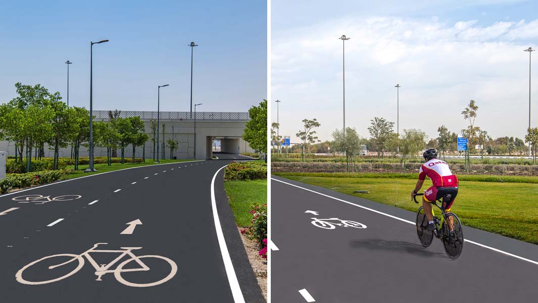 Collage-image-of-a-man-riding-his-bike-and-the-longest-continuous-cycle-path