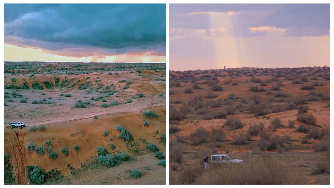Collage images of Al Ghadha Parks in Al Onaizah in Saudi Arabia