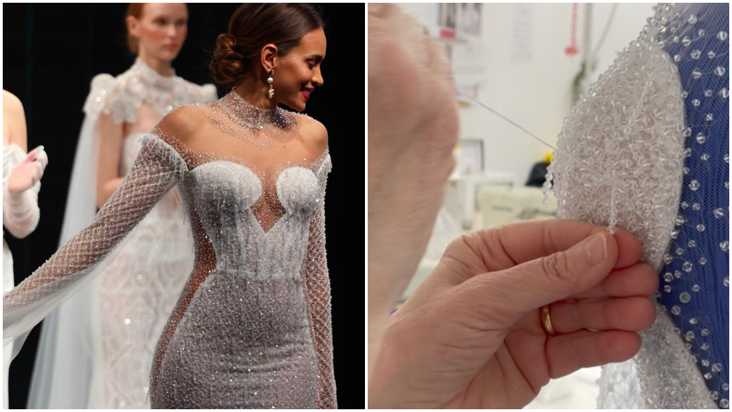 most crystals on a wedding dress broken by michela ferriero