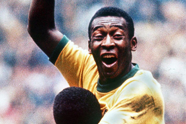 Pele celebrating